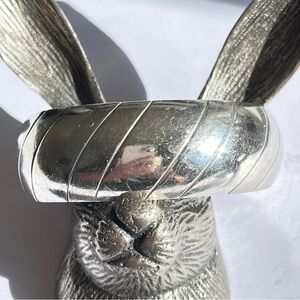 Vintage Taxco Striated Wide Cuff Bracelet 925 Sterling Silver 6”